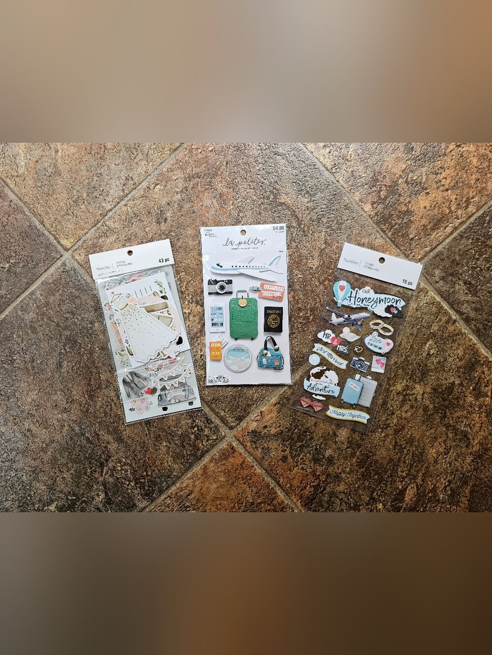 The Paper Studio Sticker Embellishments - Wedding Honeymoon Travel